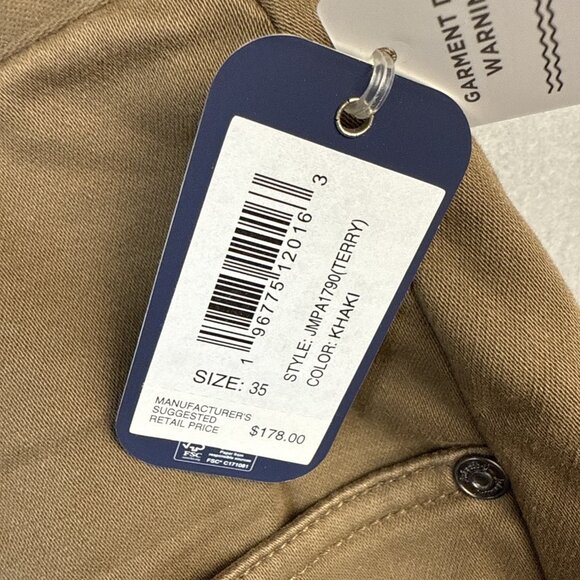 NWT Johnnie O Terry Pants Men's 35 x 34 Brown Khaki Stretch 5 Pocket MSRP $178 - Picture 2 of 11